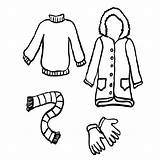 Clothes Winter Coloring Kids Clothing Season Coat Pages Childrens Drawing Print Color Getdrawings Clipartmag sketch template