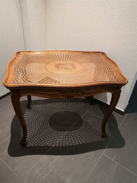 antiker chippendale tisch mit geflecht kaufen auf ricardo