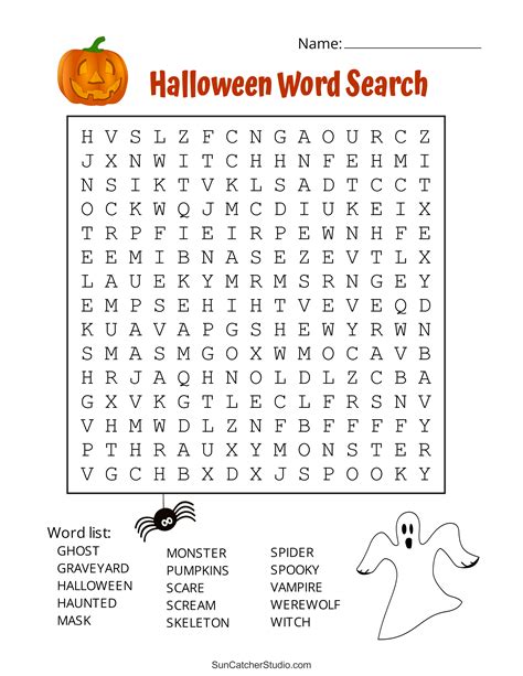 halloween word search  printable puzzles diy projects patterns