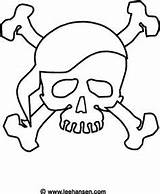 Skull Bones Coloring Pirate Pages Roger Jolly Pirates Printable Color Templates Crossbones Halloween Leehansen Birthday Flag Designlooter Kids Drawings Do sketch template
