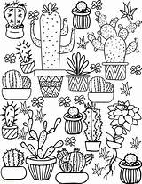 Coloring Cactus Pages Sheet Adult Printable Cute Print Kids Spring Adults sketch template