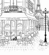 Cafe Drawing Paris Paintingvalley Drawings sketch template