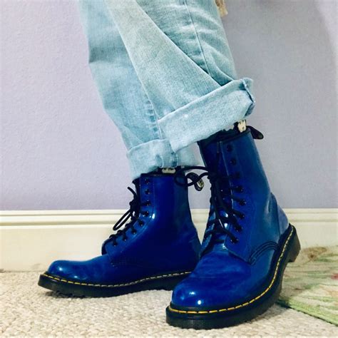 color pop blue dr martens blue  martens blue boots dr martens outfit