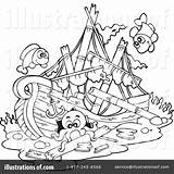 Coloring Ship Shipwreck Sunken Pages Clipart Pirate Drawing Paul Illustration Color Boat Visekart Royalty Printable Template Drawings Rf Getdrawings Getcolorings sketch template