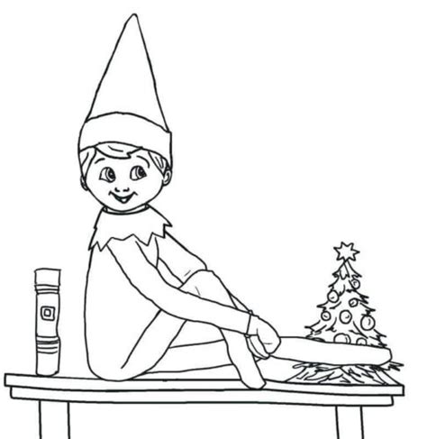 printable elf   shelf coloring pages