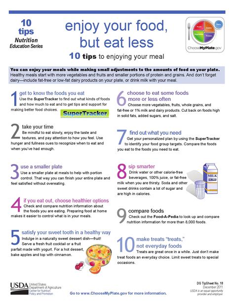 Myplate Tips Enjoy Your Food But Eat Less Eat Well Utah