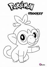 Pokemon Grookey Bubakids sketch template