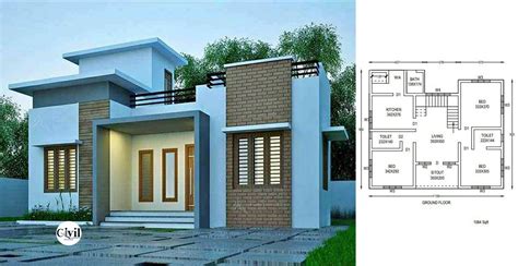 sq ft bhk single floor modern house design   plan