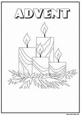 Advent Coloring Pages Wreath Drawing Colouring Choose Board Candle Line sketch template