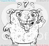 Ugly Dumb Outlined Questions Dog Coloring Clipart Vector Cartoon Illustration Cory Thoman Regarding Notes Quick sketch template
