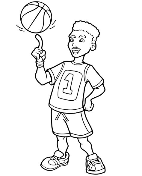 coloring pages basketball player coloring page