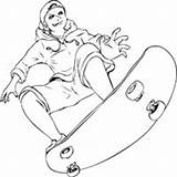 Coloring Tricks Doing Boy Skateboard Pages Surfnetkids Sports Skateboarder sketch template