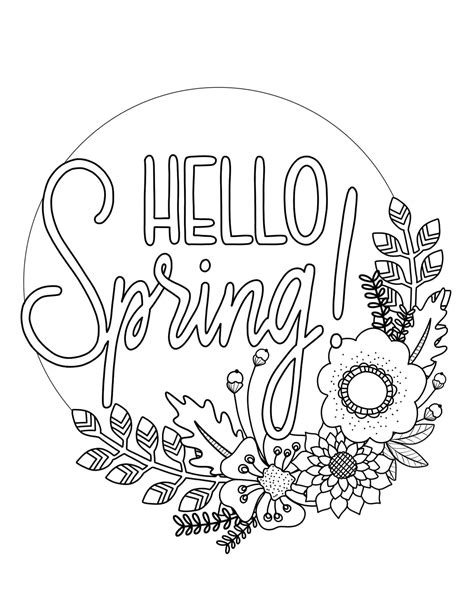 spring coloring pages  adults     simple