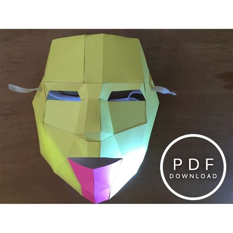 diy human mask papercraft printable digital template design craft