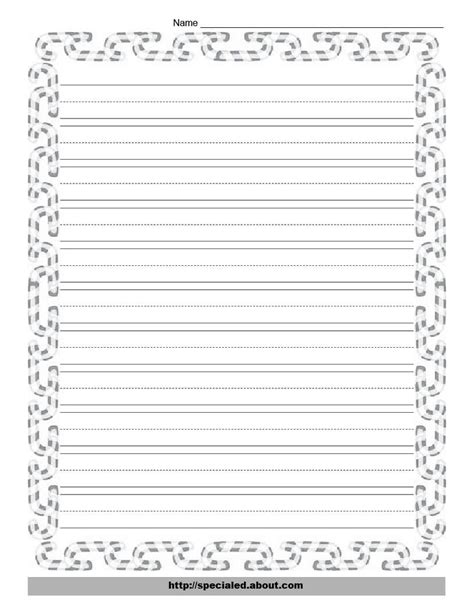 full size printable lined paper  border