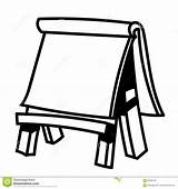 Easel Clipart Board Vector Paper Wooden Illustration Drawing Drawn Easle Coloring Sketch Hand Blank Line Simple Book Stock Comp Getdrawings sketch template
