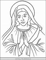 Mary Coloring Saint Pages Catholic Mother Thecatholickid Virgin Children Blessed sketch template