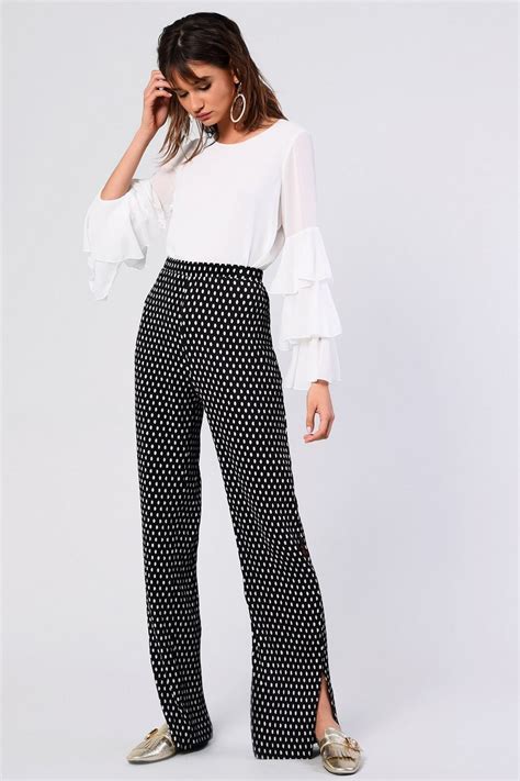 spotted plisse trousers by glamorous tall topshop