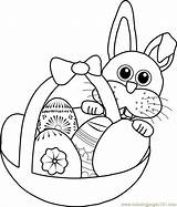 Easter Bunny Basket Coloring Coloringpages101 Pages Color sketch template