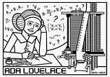 Lovelace Ada Coloring Dibujos Artwork Programmer sketch template
