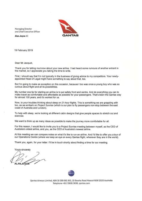 airlines reply   young passengers letter  starting