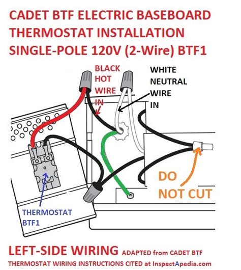 baseboard heater thermostat wiring  wire