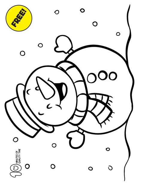 snowman coloring page  minutes  quality time