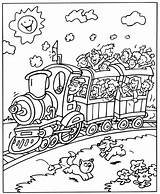 Coloring Pages Christmas Train Toy Library Clipart Trains Kleurplaten Trein sketch template