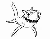 Nemo Finding Bruce Coloring Pages Shark Template Getcolorings Printable Getdrawings sketch template