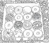 Coloring Pages Donut Donuts Box Kids sketch template