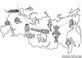 Coloring Pages Russia Popular Map sketch template