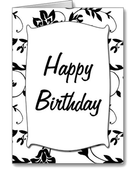 black white happy birthday card coloring page places  visit