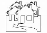 Coloring Houses House Kids sketch template
