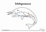 Ichthyosaurus Colouring Village Activity Explore sketch template