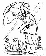 Coloring Pages Kids April Rainy Color Showers Flowers May Bring Spring Rain Fun Umbrella sketch template