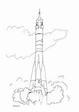 Soyuz Colouring sketch template