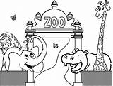 Zoo Coloring Hippopotamus Elephant Giraffe Drawings sketch template