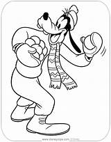 Goofy Coloring Disneyclips Pages Snowball Fight Winter sketch template