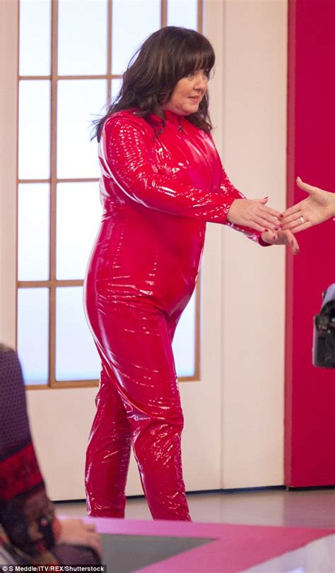coleen nolan slips into red latex catsuit as britney