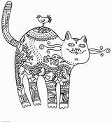 Coloring Pages Adults Animal Printable Animals Adult Print Look Other Cat sketch template