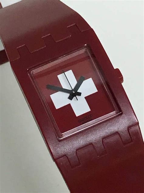 square swatch  typical square subr swiss flag red white gift swatch  swatch