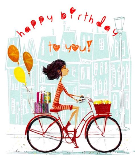 birthday bicycle illustration illustration art happy birthday cards