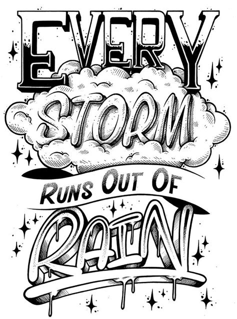 poster   words  storm runs   rain  stars  black ink