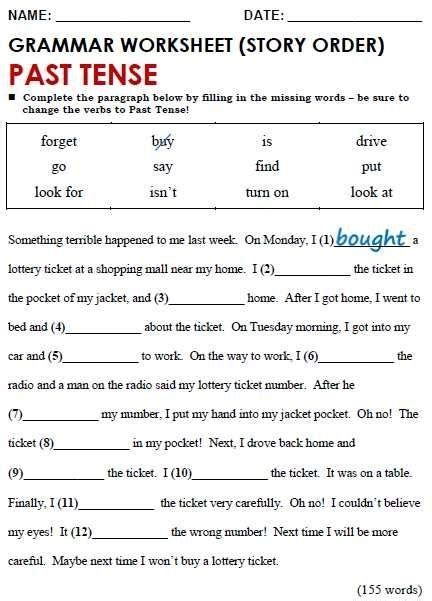 tense worksheets  grade  worksheets master