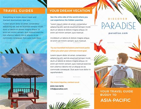 travel brochure fresh travel tri fold brochure design template  psd word