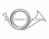 Jagdhorn Umriss Jagd Horn Zoomen sketch template