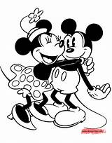 Mickey Classic Coloring Minnie Pages Hugging Friends Disneyclips Funstuff sketch template