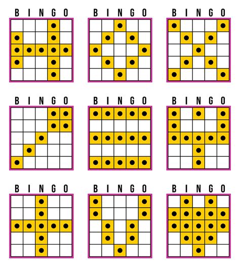 bingo game patterns bingo printable printable bingo games