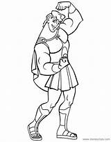 Hercules Coloring Pages Disneyclips Flexing sketch template