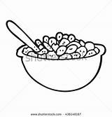 Cereal Bowl Cartoon Drawing Coloring Pages Clipart Stock Vector Freehand Drawn Sticker Creative Color Illustration Original Lineartestpilot Dog Getcolorings Getdrawings sketch template